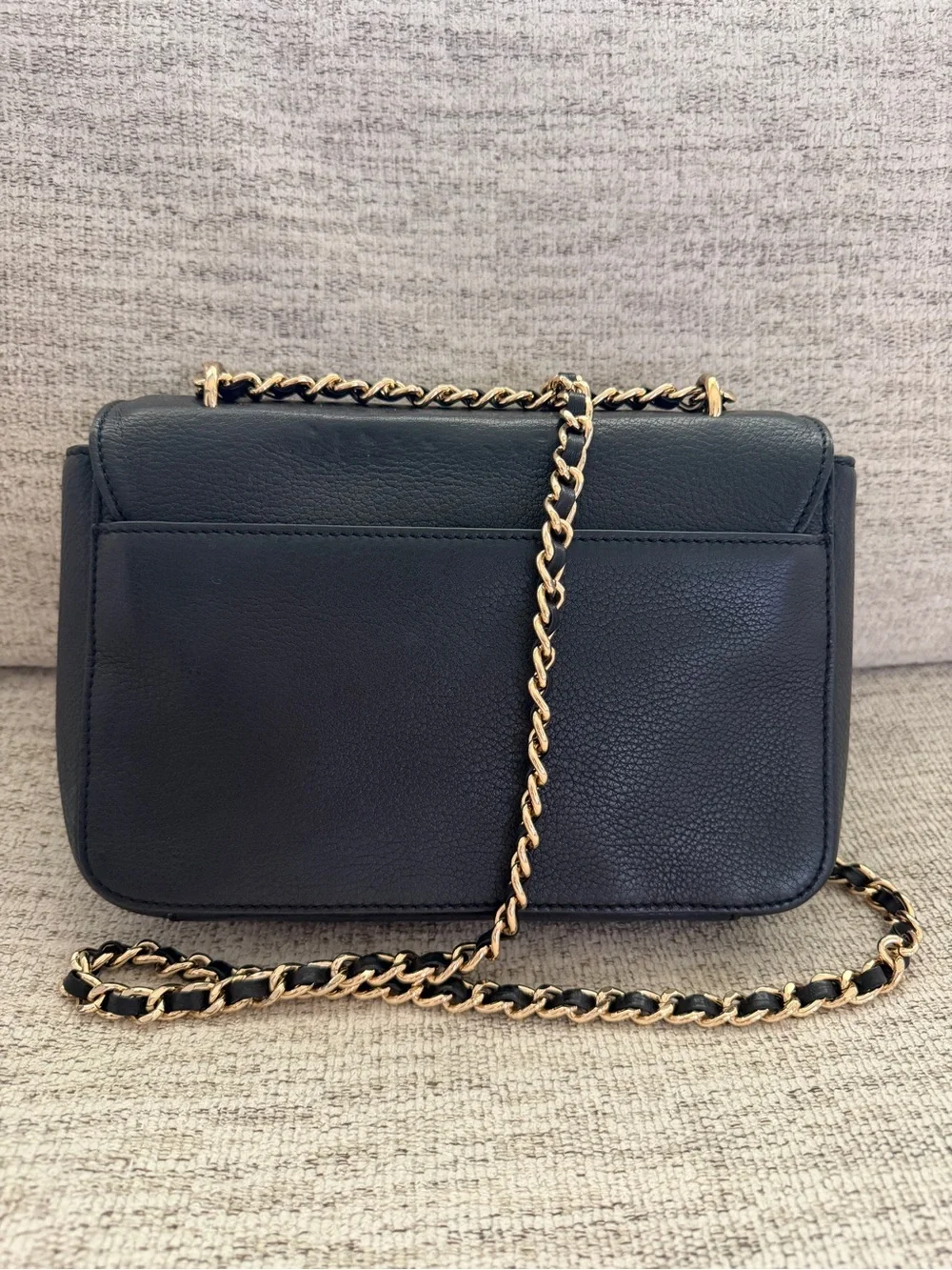 Tory Burch Black Leather Crossbody with Gold Hardware